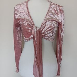 velvety tied crop top